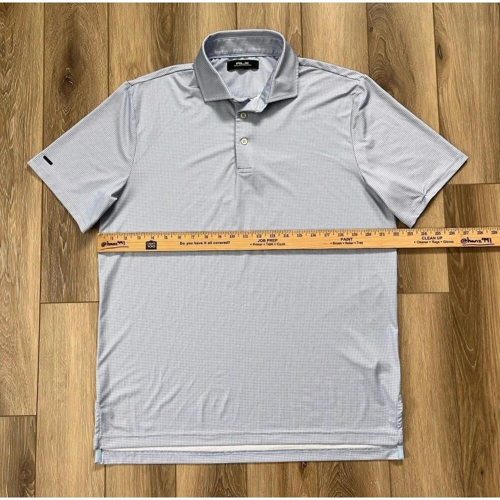 RLX RALPH LAUREN Golf Polo Shirt Mens XL Blue Dot S/S Performance Super Soft